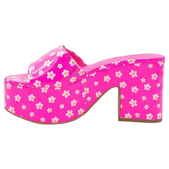 Wild Pair Women Platform Slide Sandals Melbourne Size US 7.5M Pink Floral - Picture 3 of 6